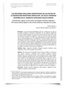 Las regiones insulares fronterizas en las rutas de la migración marítima irregular. Las Islas Canarias (España) en el tránsito africano hacia Europa