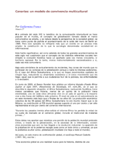 Canarias: un modelo de convivencia multicultural